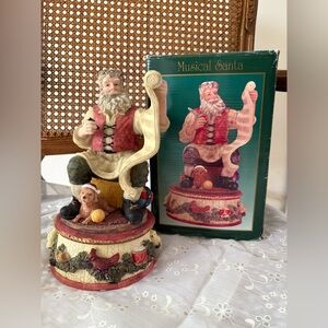Vintage Kirkland “Making His List” Signature Holiday Wind Up Musical Santa W/Box